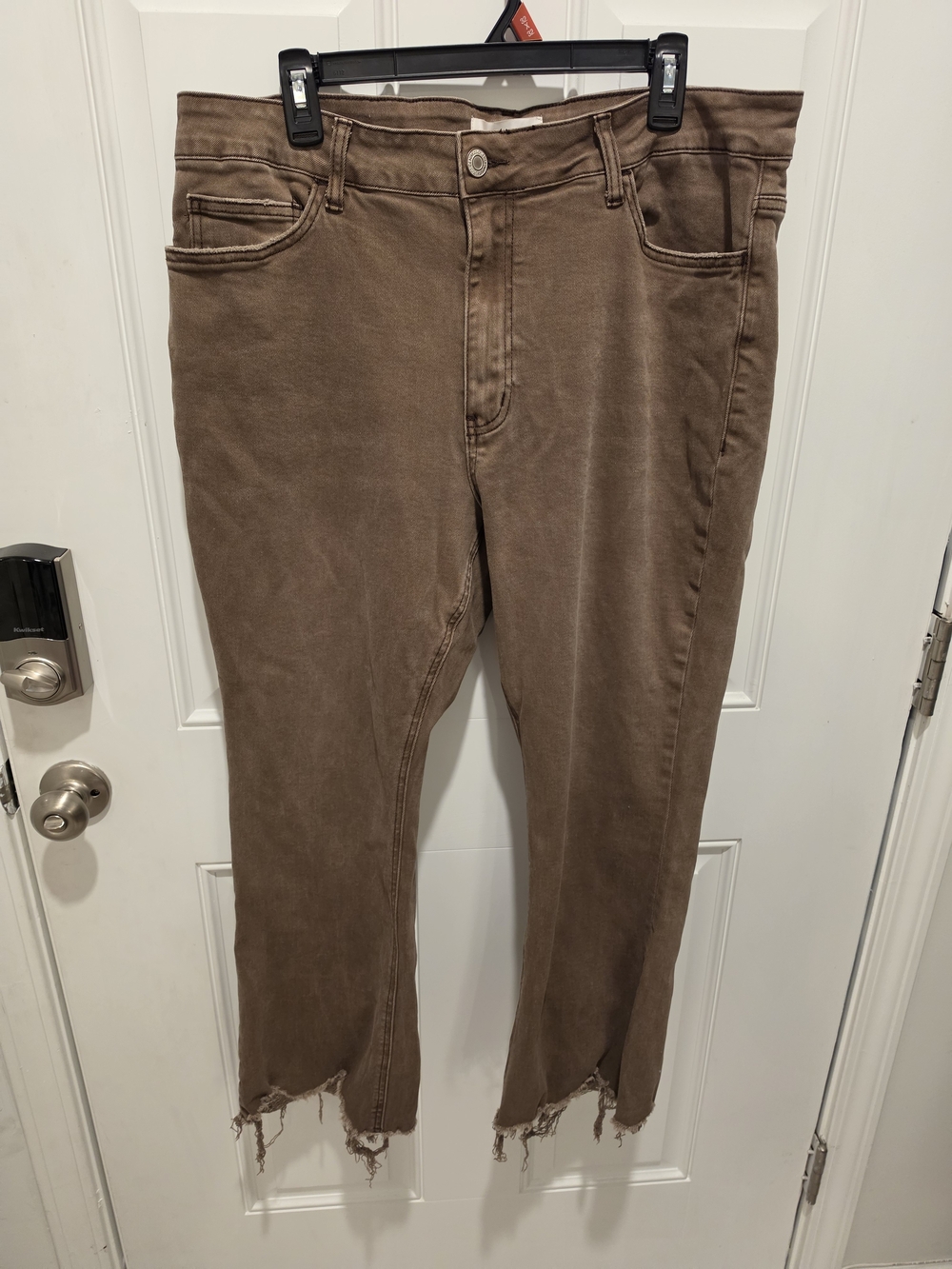 Vervet Brown Distressed Hem Jeans